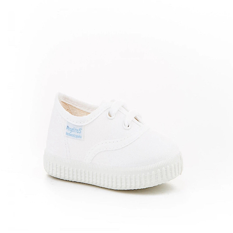 Made in Spain EU20-EU29 Classic Canvas shoes Non Slip Rubber White 